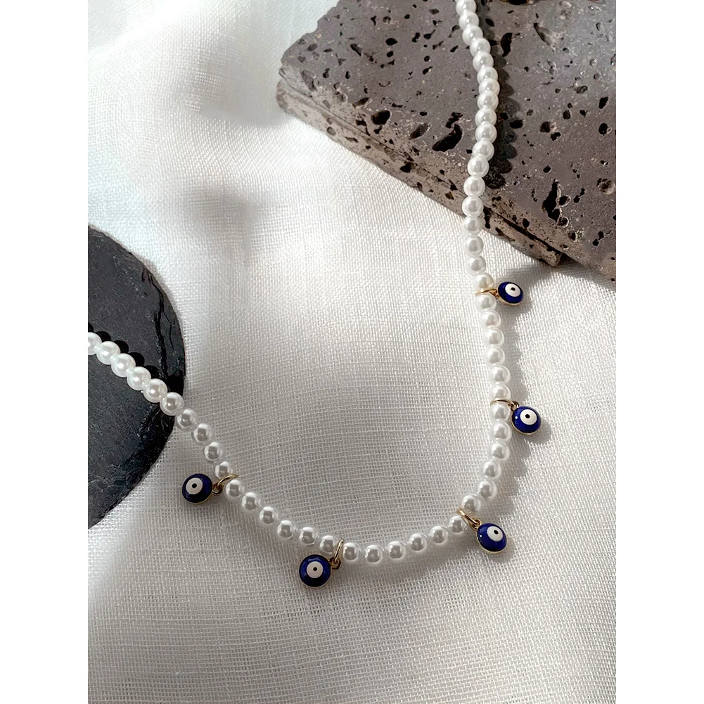 Эмалированная подвеска в стиле бохо с дьявольским глазом жемчужное ожерелье из