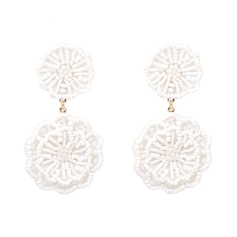 

New Handmade Beads Dangle Earrings Bohemian Geometric Hanging Drop Earings Charm Statement Earrings For Women Ethnic Jewelry