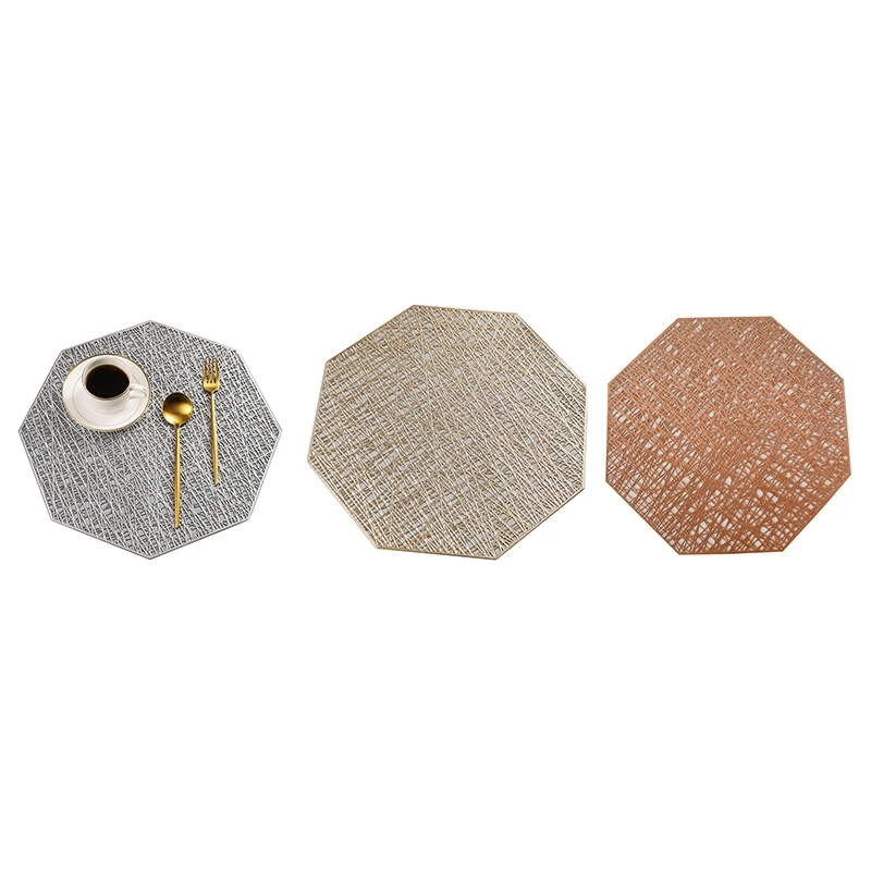 6 шт. ПВХ салфетки Восьмиугольные полые Водонепроницаемый Нескользящие Коврики