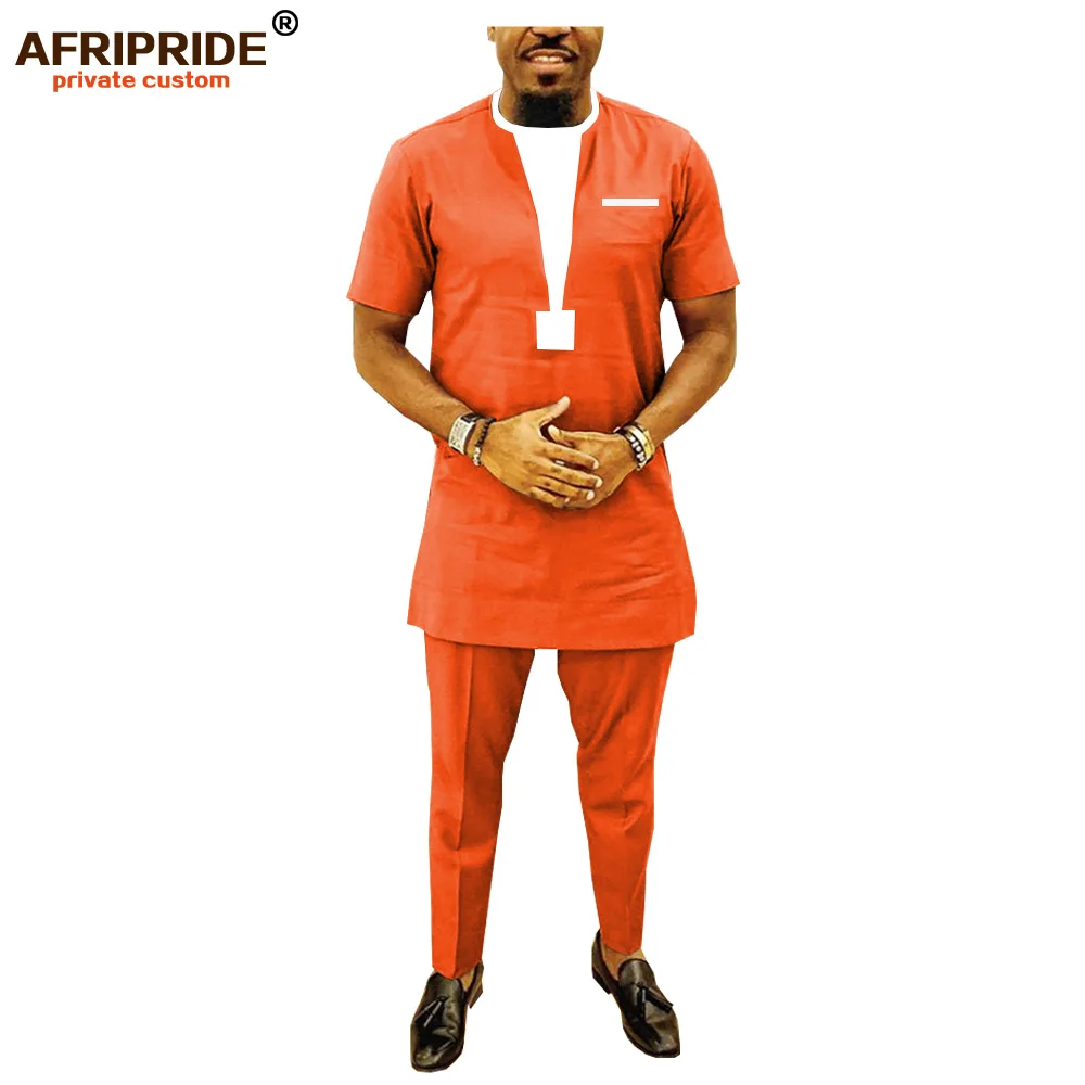 2019 африканская мужская одежда традиционный комплект Дашики рубашка и брюки из
