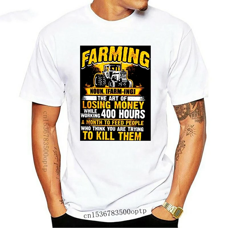 

New 100% Cotton O-neck Custom Printed Men T shirt Farmer Farmer Farming Definition Women T-Shirt
