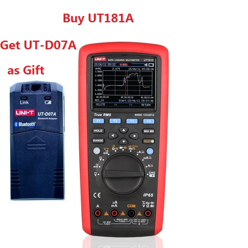 2 канальный термопара мультиметр True RMS 3 5 ''TFT LCD тест потока дб USB UT181A|multimeter