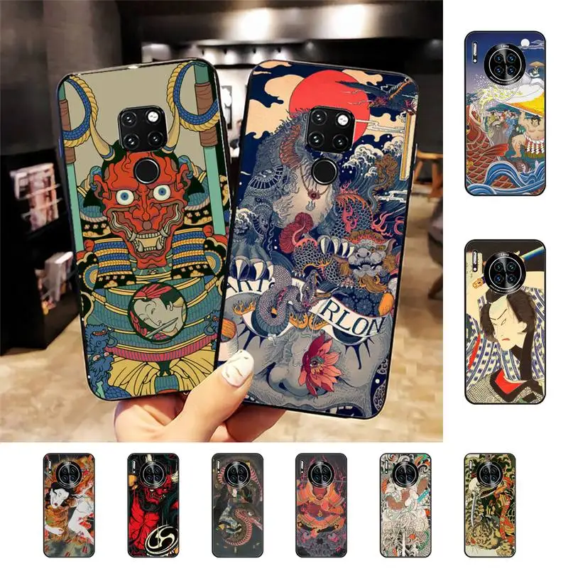 

Japanese Samurai Phone Case For Huawei Nova 3I 3E mate 20lite 20Pro 10lite Luxury funda case