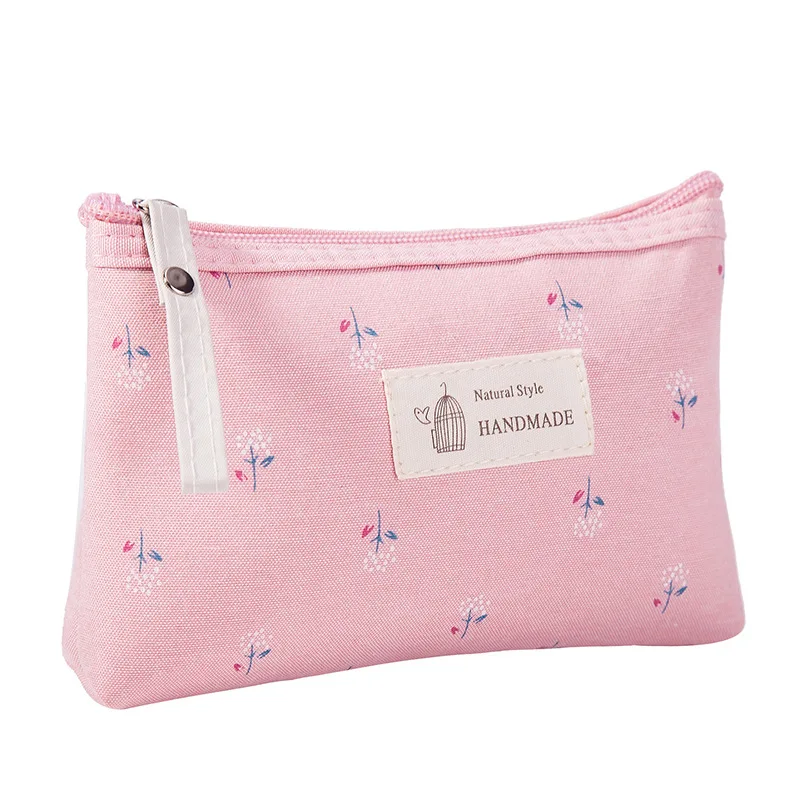 

Flower Print Canvas Women Makeup Bag Toiletries Organizer Zipper Bag Travel Wash Pouch Cosmetic Bag Female Make Up Bag