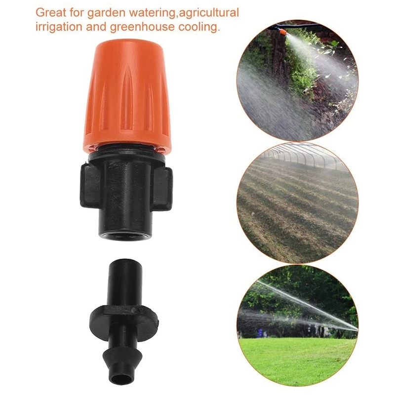 

50 Pcs Drip Irrigation Spray Nozzle, Water Spray Nozzle with 10 Pieces 5 Garden Sprinkler Sprinklers