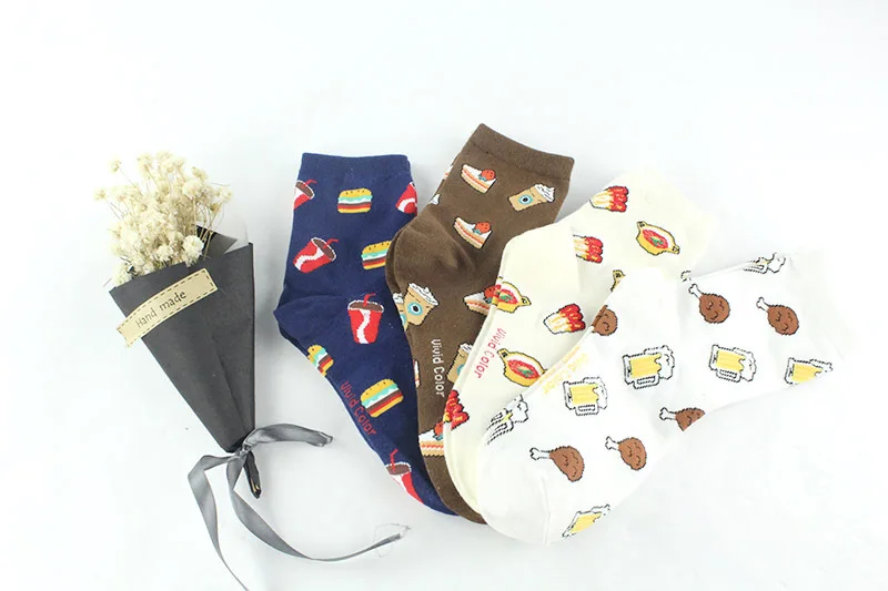 Носки унисекс для взрослых размер до середины голени пивные жареные курицы