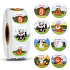 500 шт.рулон, детские наклейки для лица Наклейки на тему милых животных