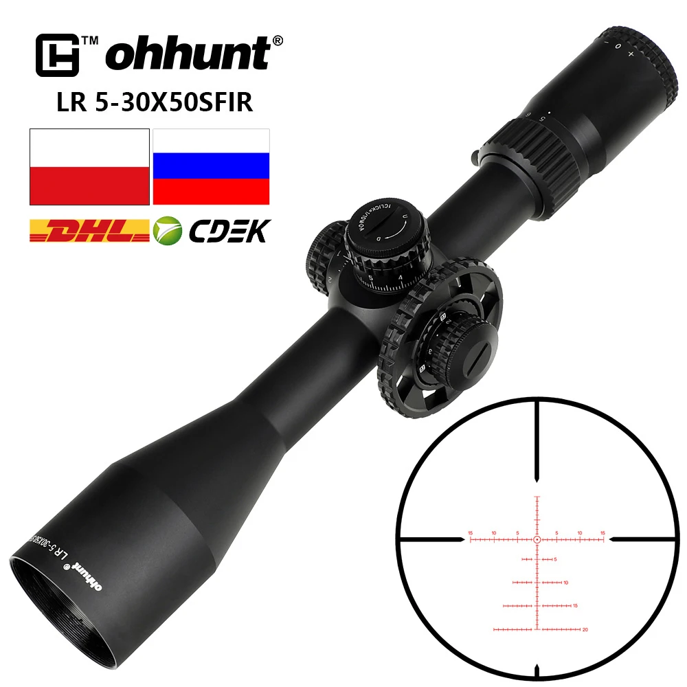 Ohhunt LR 5-30x50 SFIR охотничий оптический прицел со стеклянной гравированной сеткой