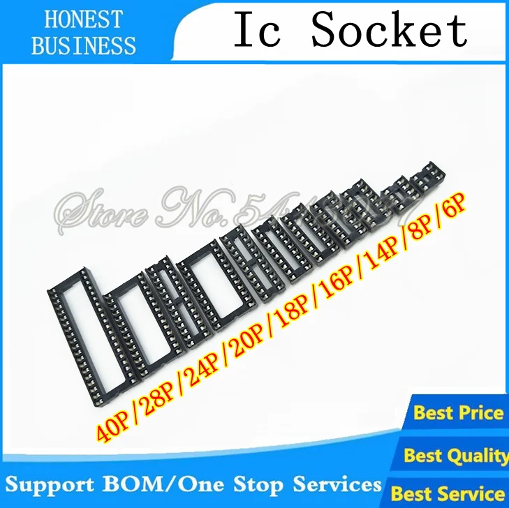 10 шт. IC розетки DIP6 DIP8 DIP14 DIP16 DIP18 DIP20 DIP28 DIP40 шпильки DIP разъем 6 8 14 16 18 20 24 28 40