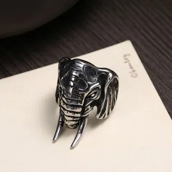 

Ancient Maya Fashion Ring Elephant Shape Punk Style Titanium Steel Ring GMYR273 Rings Set for Men Jewelry Wholesale