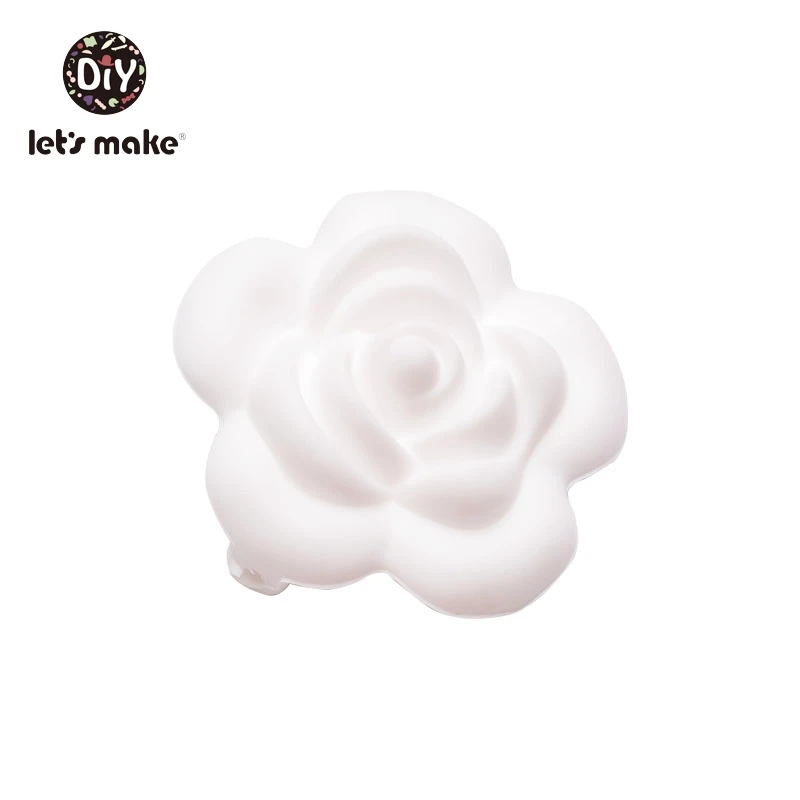 white rose Детский Прорезыватель Пищевой Силиконовый грызунок в форме льва Diy пустышка цепочка Bpa бесплатно Прорезыватель игрушка для зубов Рождественская силиконовая Прорезыватель - Цвет: white rose