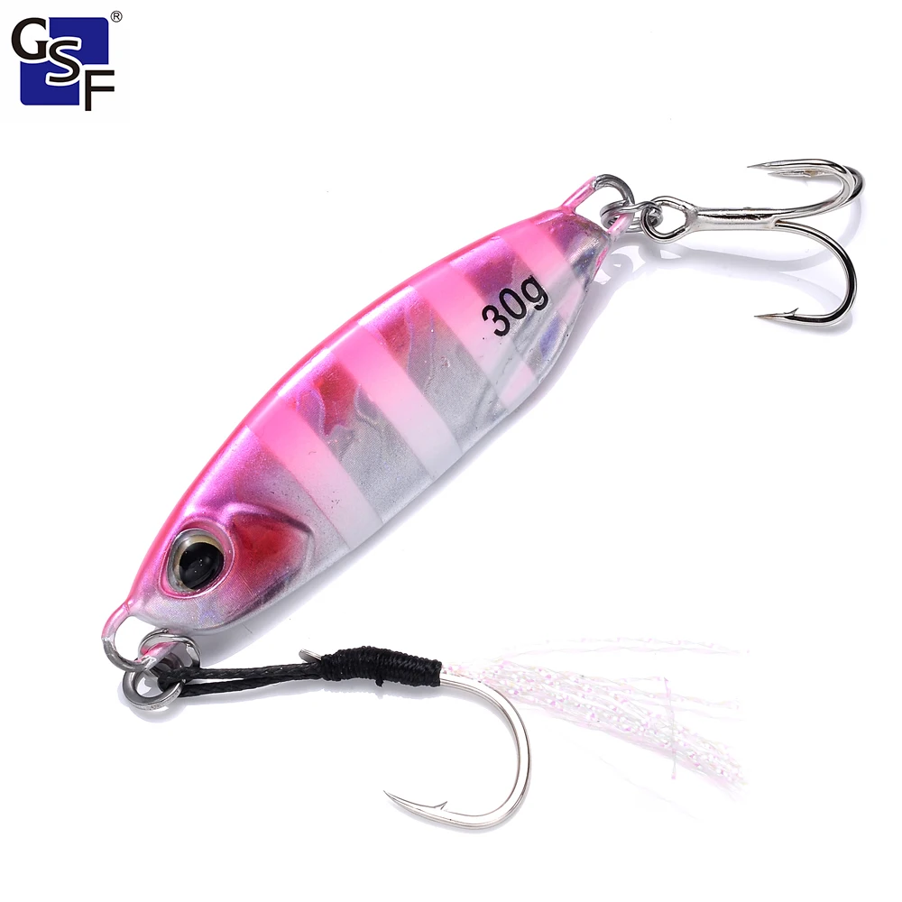 

Fishing Lure Fishing Gear Slow Jigging Metal Hard Shads Spoon Artificial Baits Micro Jig Sea Boat Fishing Bait with Assist Hook