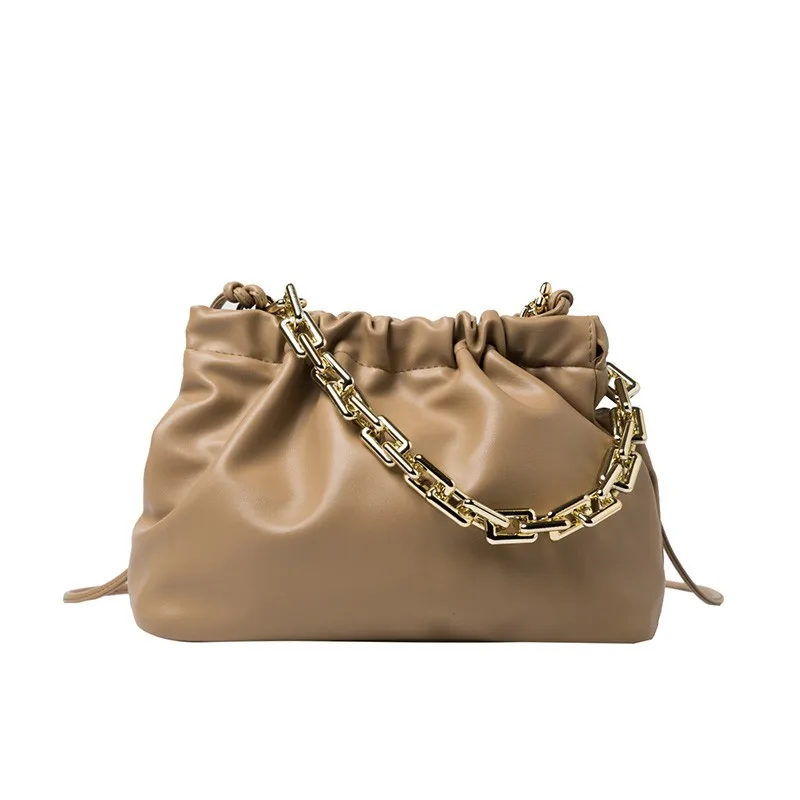 

Elegant Female Chain Tote Bucket bag 2021 Fashion New Quality PU Leather Women's Designer Handbag Travel Shoulder Messenger Bag