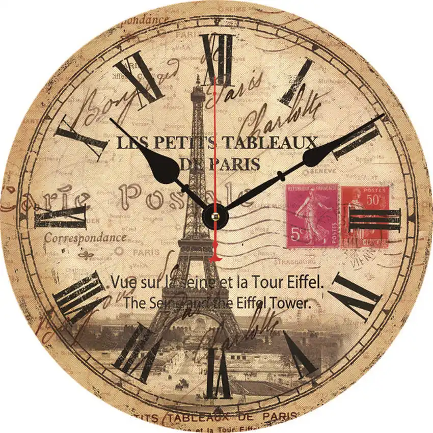 Tower Clock A Винтажные настенные часы, кухонные часы, круглые подвесные римские цифры, настенные часы, практичное украшение для гостиной - Цвет: Tower Clock A