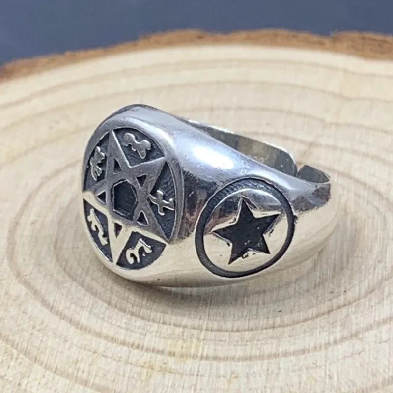 

Мужское кольцо с пятиконечной звездой BOCAI, из серебра 2021 пробы, с символом, S999