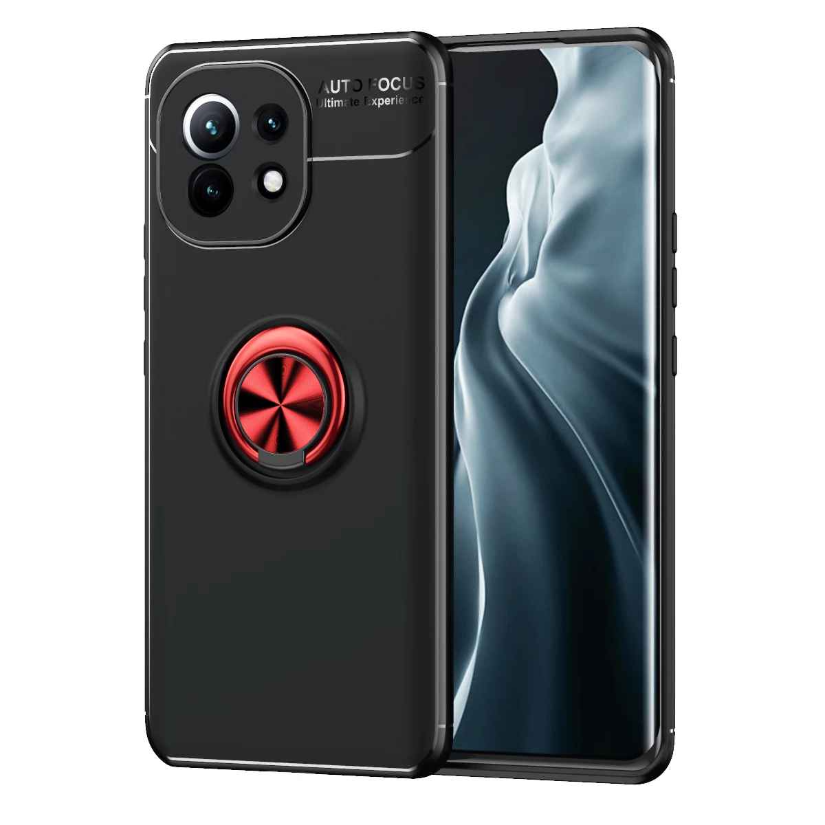 

For XiaoMi Mi 11i 11 Lite Case 11 Pro 11 Ultra Soft Silicone Magnetic Ring Stand Phone Back Cover