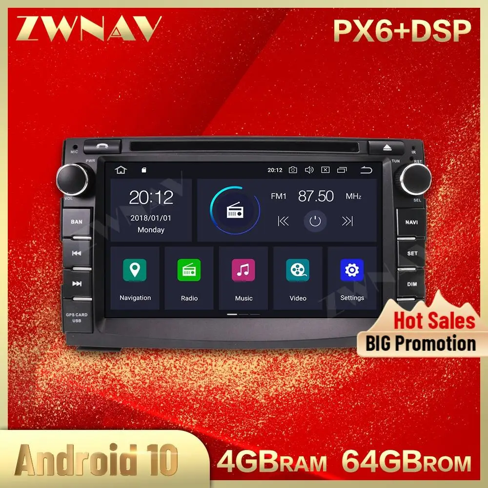 PX6 4 + 64 DSP Android 10 0 IPS экран Автомобильный мультимедийный плеер для KIA Ceed 2009 2017