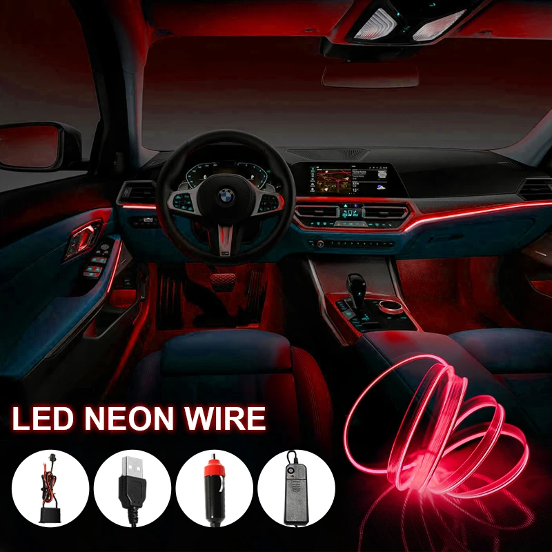 

LED Neon Light El Wire 3V Waterproof Flexible RGB Wedding Party Xmas Gift Room Car Colorful Rainbow Decor LED Strip Lights Sign