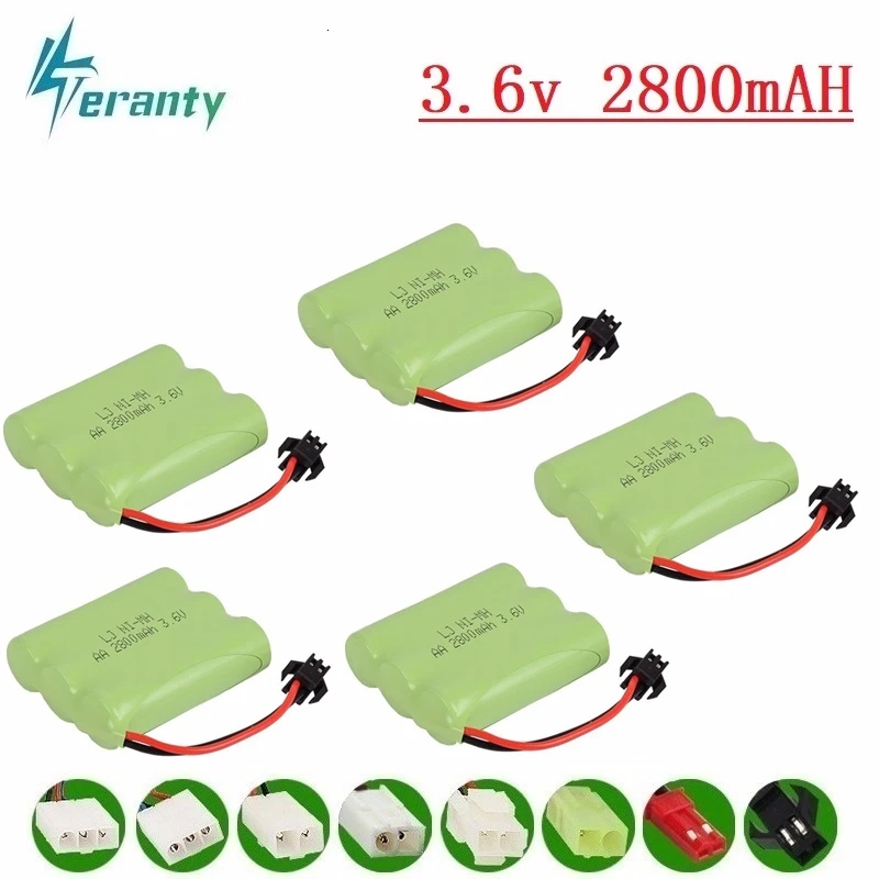 

Upgrade 3.6v 2800mah NiMH Battery For Rc Toys Cars Tanks Trucks Robots Guns Boats AA Ni-MH 3.6v Rechargeable Battery Pack