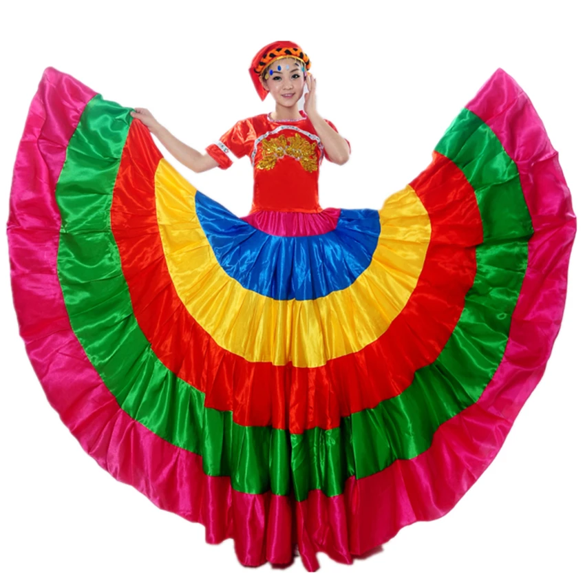 Новая испанская стандартная Цыганская юбка flamго женская одежда для хора и