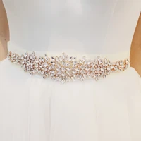 y010 exquisite marriage evening party bridal waistband shiny crystal rhinestone satin ribbon handmade wedding bride waist seal