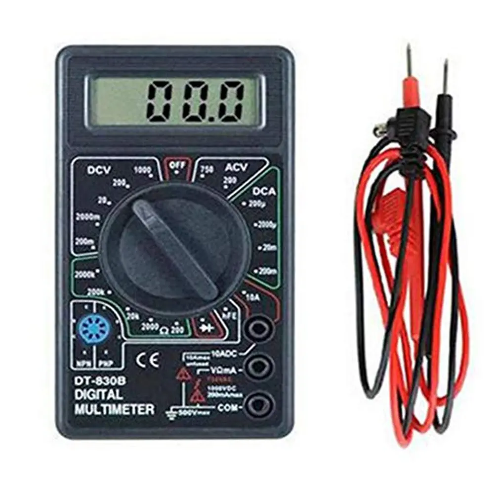 

DT830B AC/DC Цифровой мультиметр с ЖК-дисплеем 750/1000 В Вольтметр Амперметр Омметр тестер высокой безопасности Ручной цифровой мультиметр