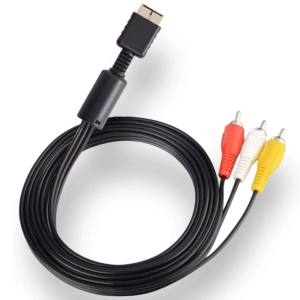 

1.8/6FT Composite AV to RCA Cable AV Audio Video Cable Cord Durable Copper for Playstation PS2 PS3 GamePad