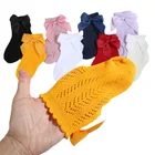 Летние сетчатые носки для новорожденных девочек, модные тонкие носки с бантом для девочек, аксессуары для детской одежды, белый, красный цвет, 2021