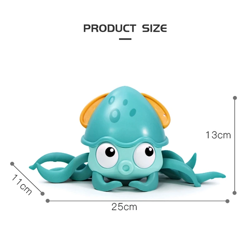 

Kid's Bath Toy Octopus Interactive Bath Toy Towed on Land and in Water Clockwork Bath Toys Beach Bath Toys Bathtub Toy