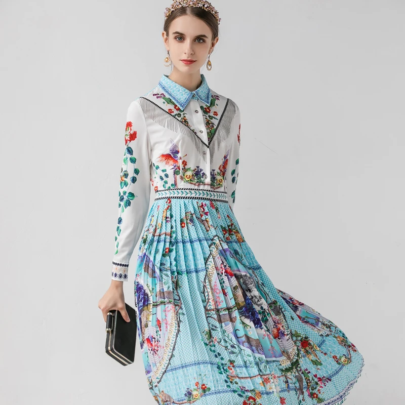Дизайнерское осеннее офисное платье moda feminina с длинным рукавом украшенное