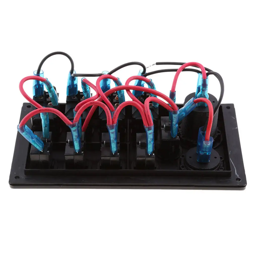 

4Pcs Waterproof LED Rocker Toggle Switch Panel Dual USB Charger for Yachts