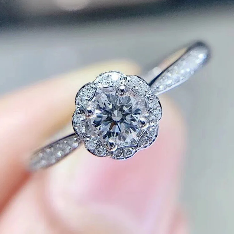 Белые туфли для женщин модная простая Женская цветок кольца с настоящими