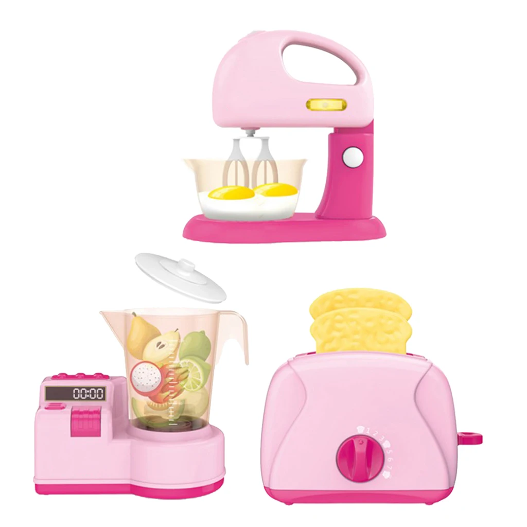 

Kid's Pretend Mini Kitchen Appliances Blender Bread Maker Mixer Juicer Games