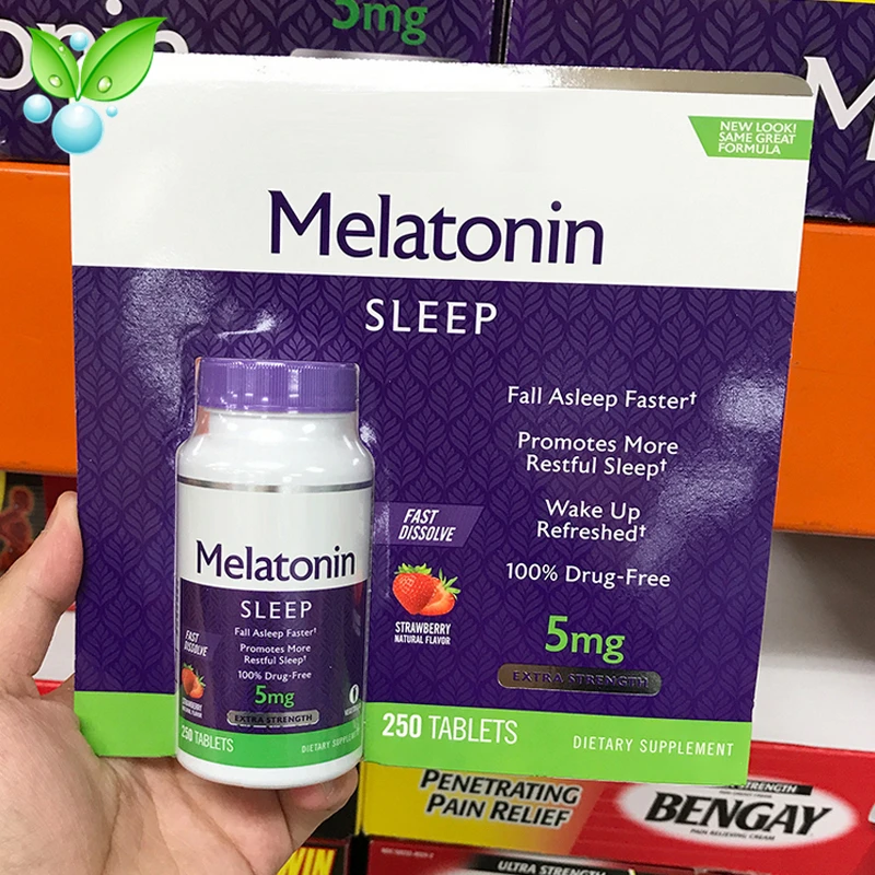 

Таблетки для мгновенного повышения сна Natrol Melatonin Pineal, 5 мг, 250 таблеток с клубничным вкусом, импортированные из США