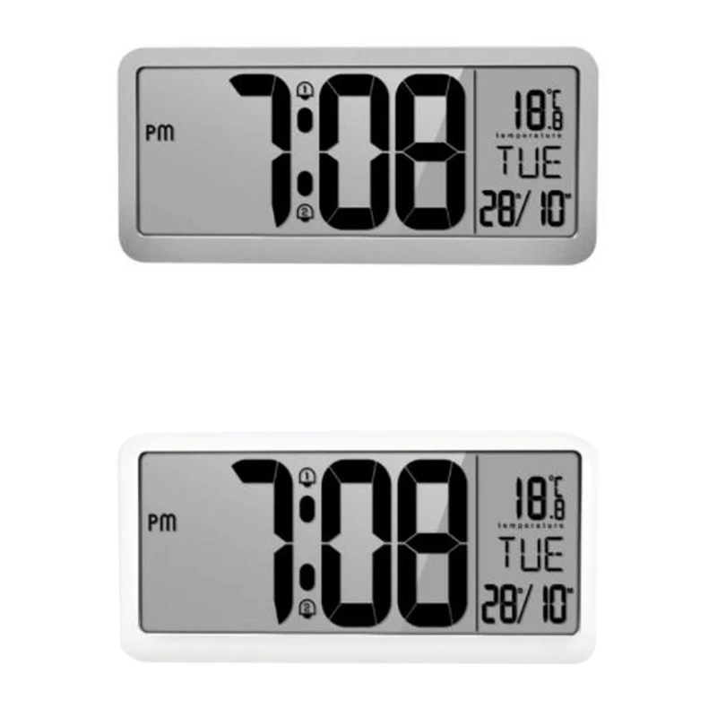 

New Square Wall Clock Series 14Inch Large Digital Jumbo Alarm Clock LCD Display Multi-Functional Upscale Office Decor Desk