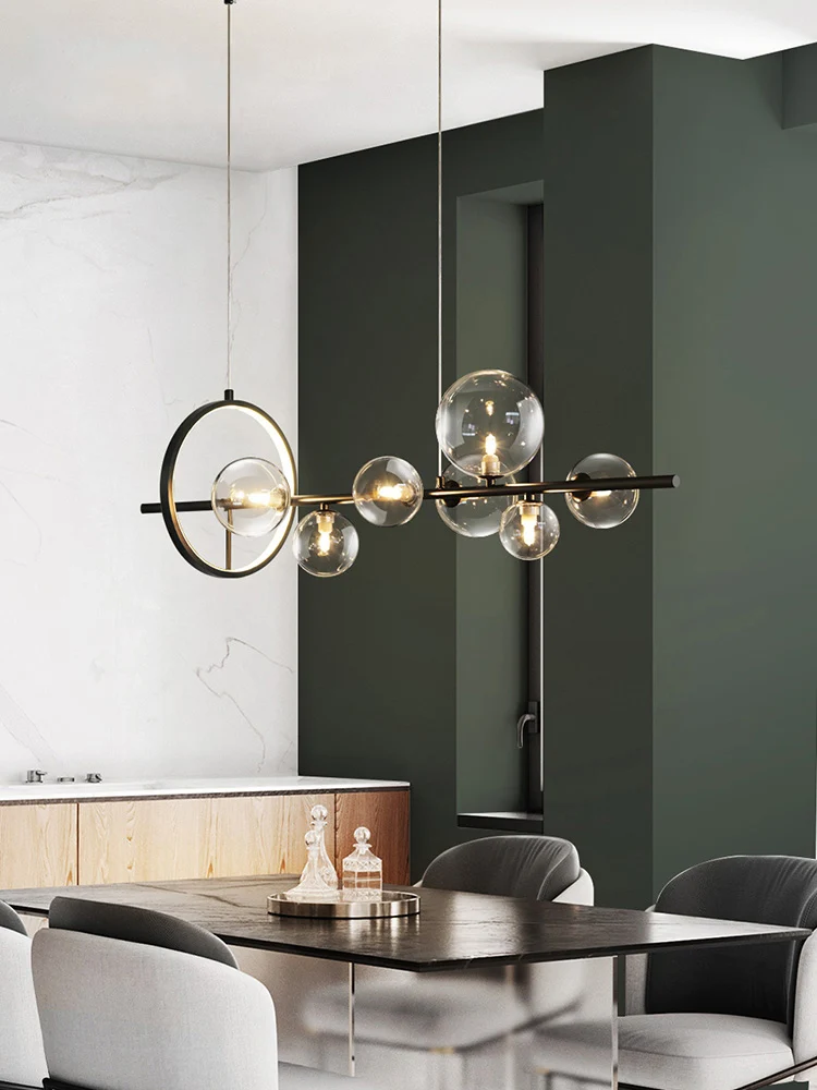Light Luxury American Industrial Style Lamp for Restaurants - Creative Bar Table Glass Bubble Chandelier image 2