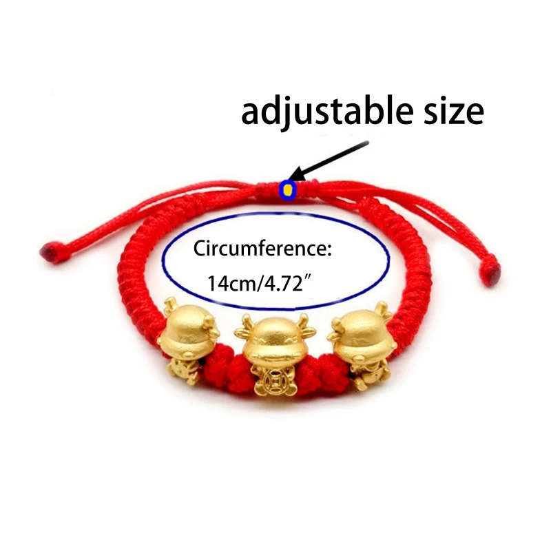 

Handmade Weaven Knots Rope Chain Bangles Unisex Jewelry Gifts Cute Lucky Cow Adjustable Braided Bracelet