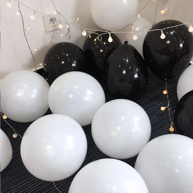 20 шт./лот 2 г черные белые серебряные латексные воздушные шары на день рождения