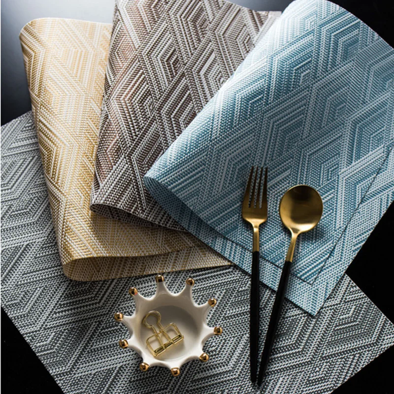 

PVC Nordic Style Oil Water Resistant Non-slip Kitchen Placemat Coaster Insulation Pad Dish Coffee Cup Table Mat Home Decor 51086