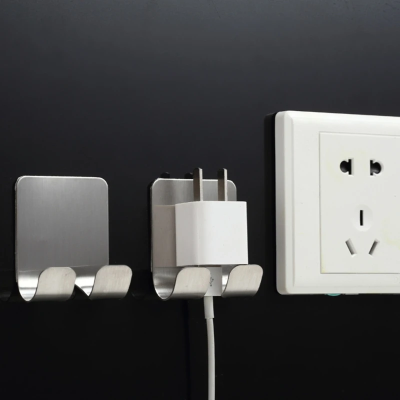 

Metal Wall Adhesive Sticking Phone Charging Plug Holder Razor Sopport Rack Hook
