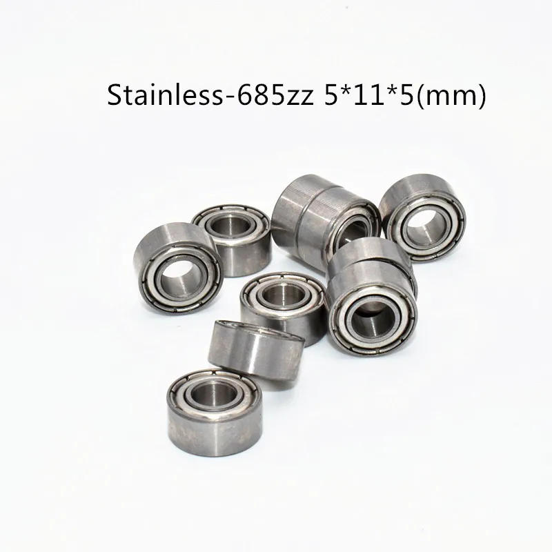 Stainless steel bearing 10PCS S685ZZ 5*11*5(mm) free shipping antirust metal sealed High speed Mechanical equipment parts