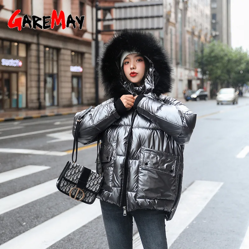 Женские пуховики куртки теплые женские с капюшоном и меховым воротником 2020