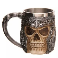 3d viking skull king cup beer named karavila warrior tankard gothic helmet cup coffee christmas gift