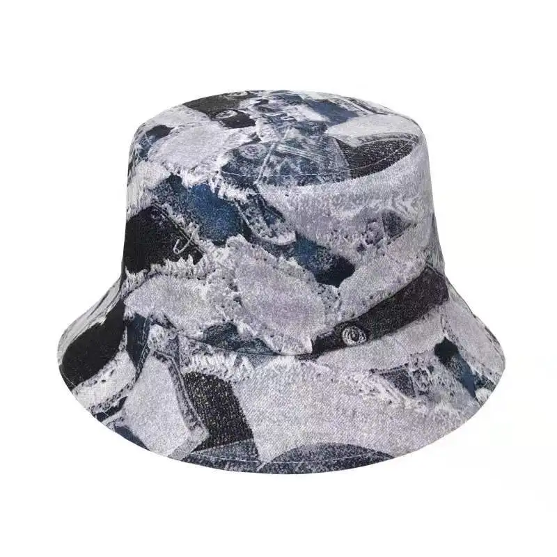

New Fashion Cotton Foldable Tie Dye Bucket Hat Double-Sided Hip Hop Flat Fisherman Cap Women Men Outdoor Summer Sunscreen Hat
