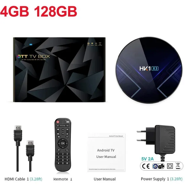 8K 24fps ТВ-приставка Amlogic S905X3 4K 60Hz Android 9,0 9 Smart tv box 4 Гб ram 128 Гб rom bluetooth 4,0 Google Play - Цвет: Серебристый