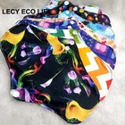 Бесплатная доставка, многоразовые гигиенические прокладки из органического бамбука, моющиеся менструальные прокладки с принтом PUL для женщин, Женская гигиена, 6 шт.