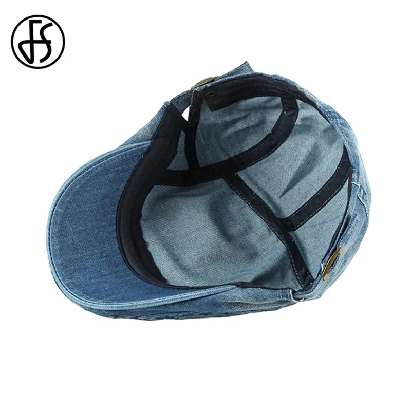 

FS 2020 Spring Summer Solid Color Berets Newsboy Caps Men Washed Denim Cotton Flat Peaked Cap Women Painter Beret Hats