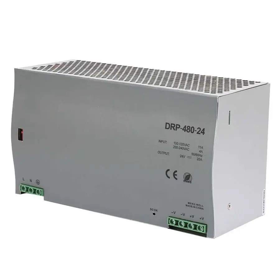 DRP 480 24 din рейка Один выход импульсный источник питания Вт В/20A AC/DC