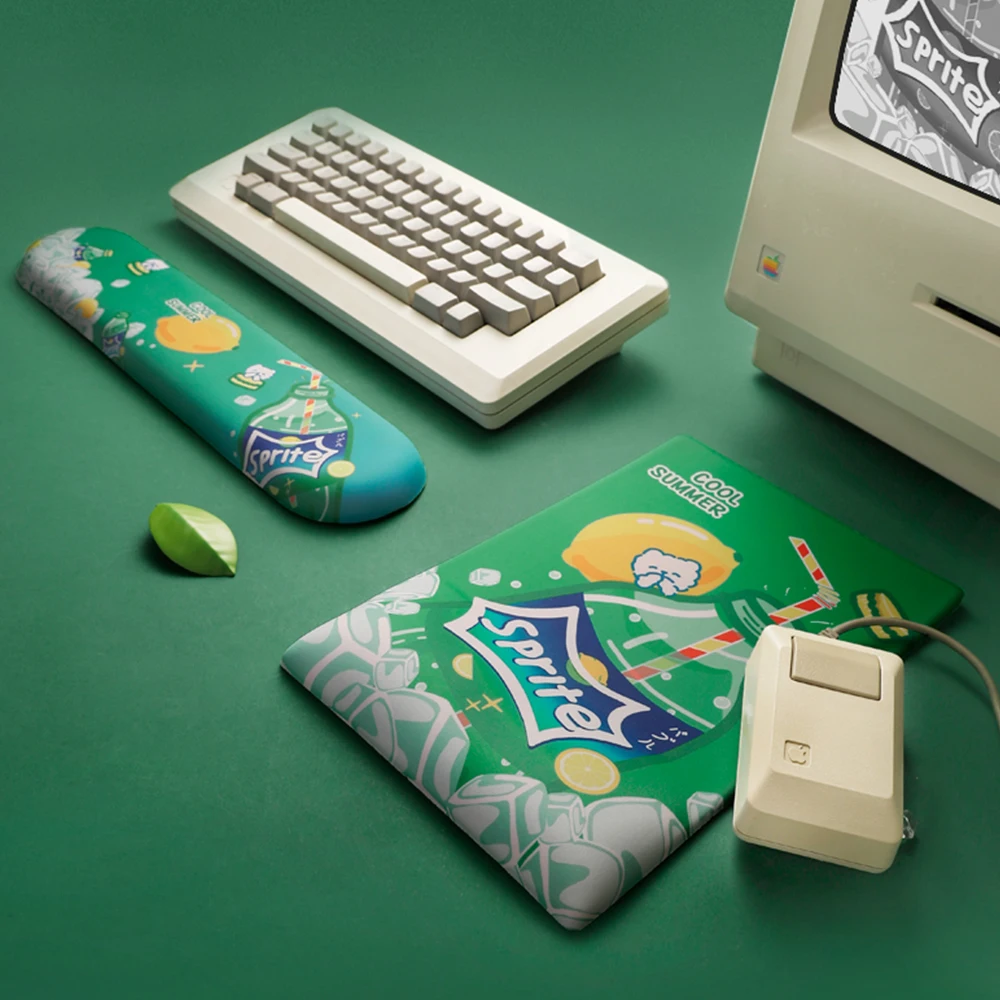 Green Lemon Sprite Cola Design Hand Wrist Rest Pad For Mechanical Keyboard Comfortable Memory Foam Tray Mouse | Компьютеры и офис