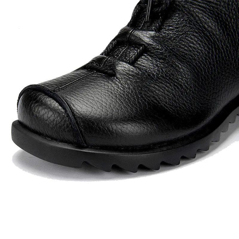 Зимние женские сапоги 2019 Модные Винтажные ботинки на молнии Женские Мягкая